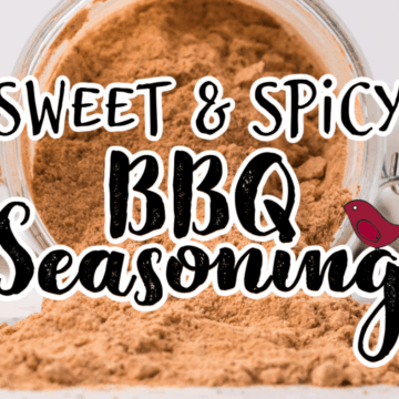 sweet and spicy BBQ seasoning spilling out of a jar
