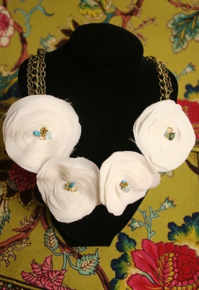 homemade necklace with flowers
