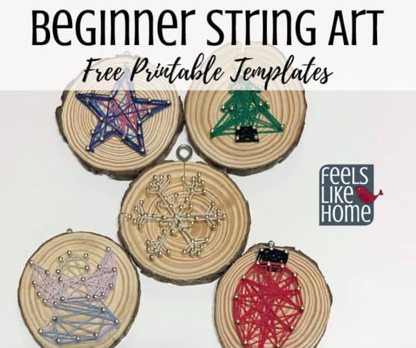 Simple Easy Christmas String Art Ornaments for Kids 