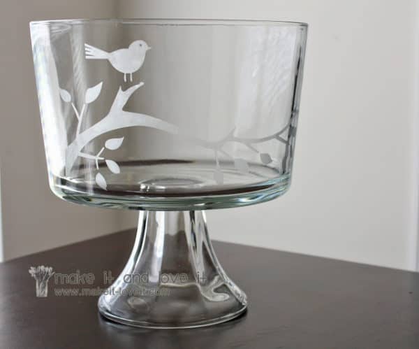 A DIY etched glass trifle bowl