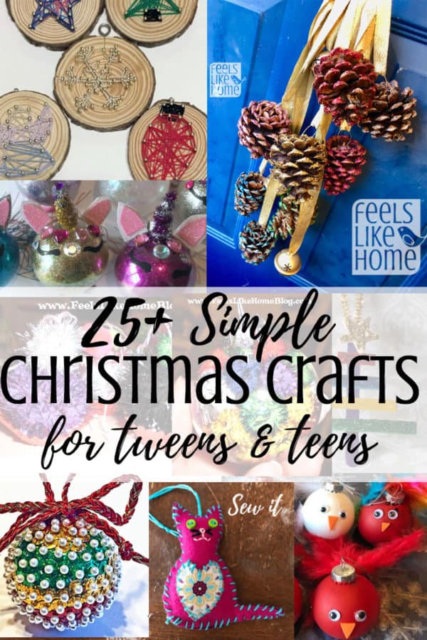 A collage of Christmas crafts for teens