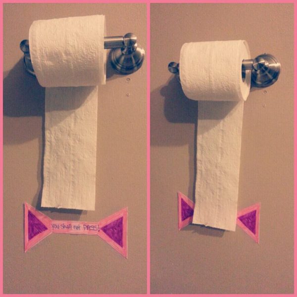 A toilet paper roll
