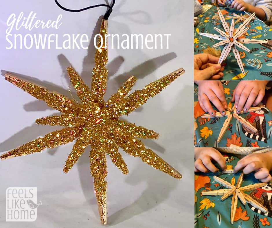 Sparkling Clothespin and Miniature Ornaments Gift Toppers