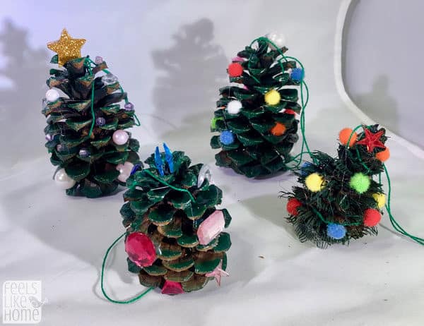 Easy Pine Cone Christmas Tree Ornament Craft for Kids - Feels Like