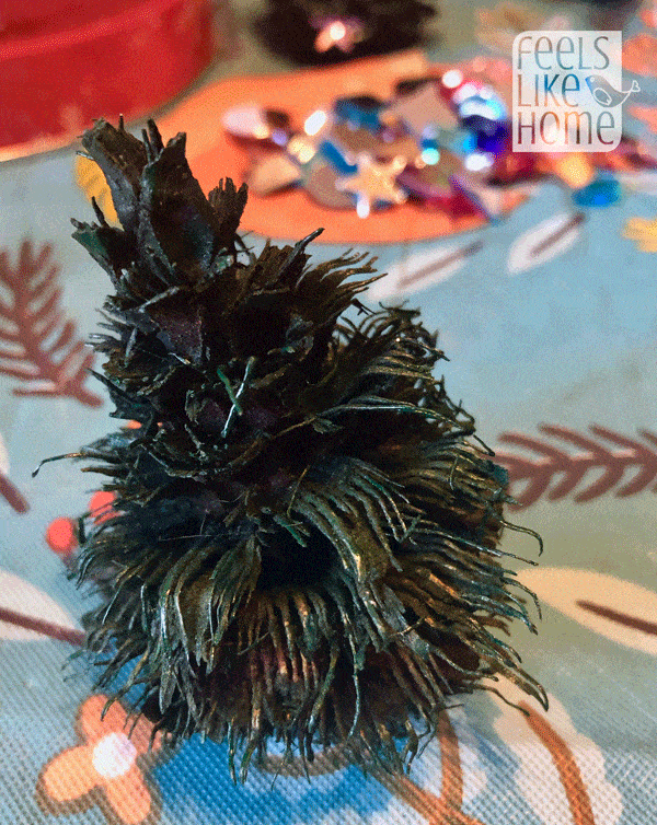 A pine cone Christmas tree