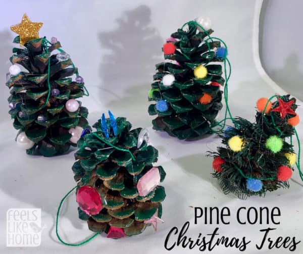 Pine cone Christmas Tree Ornaments jewel tone pine cone craft