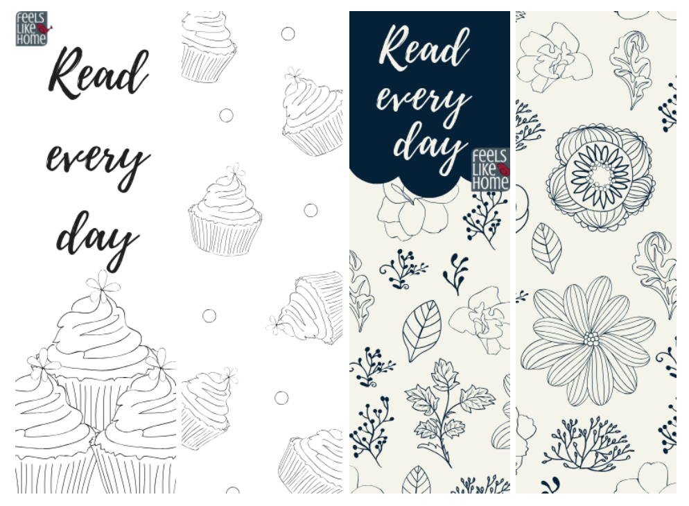 printable coloring bookmarks feels like home