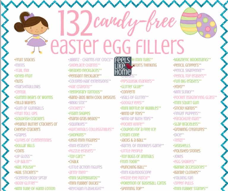 132 Non-Candy Easter Egg Fillers – Free Printable Ideas - Feels Like Home™