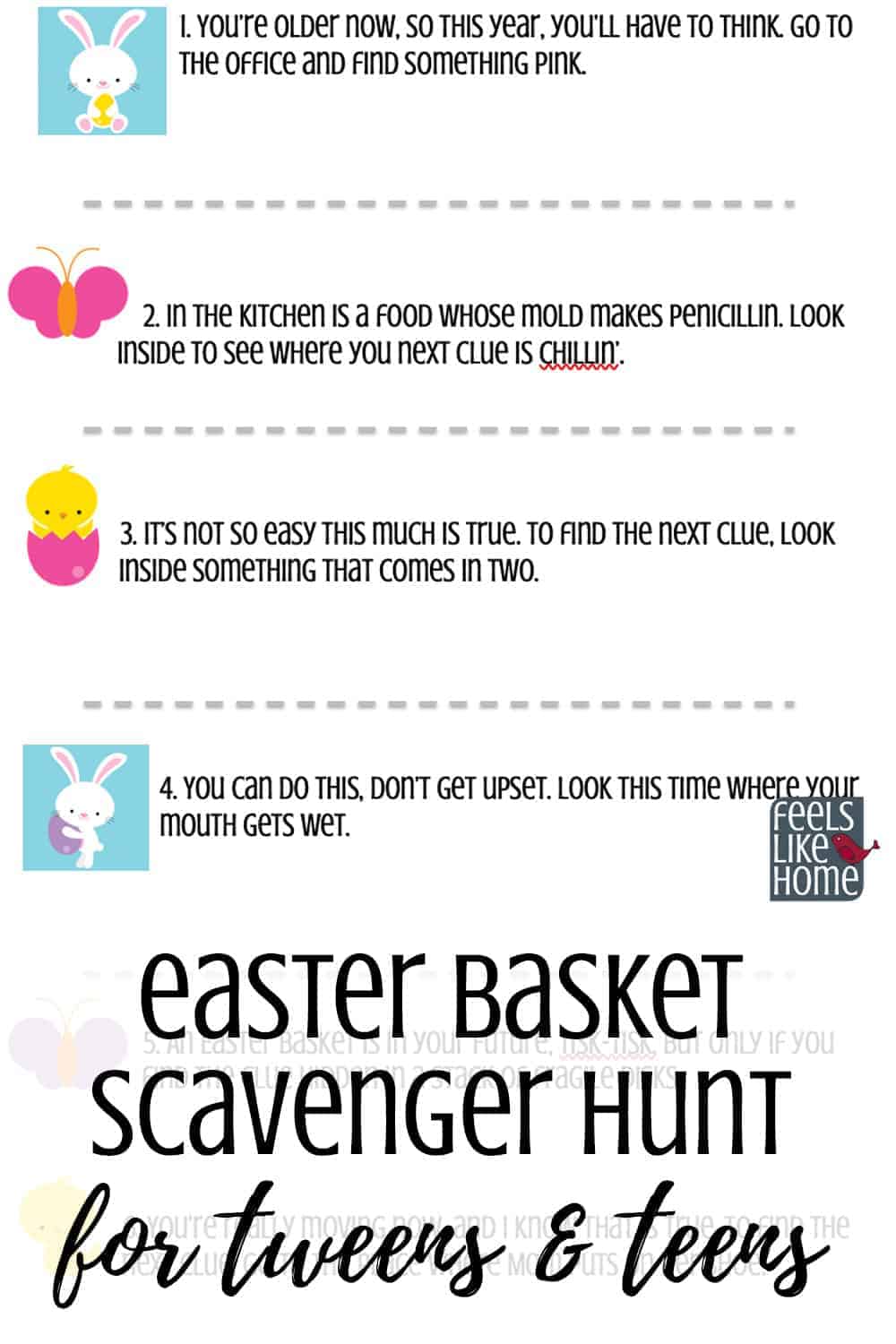 Challenging Easter Basket Scavenger Hunt For Tweens Teens Not