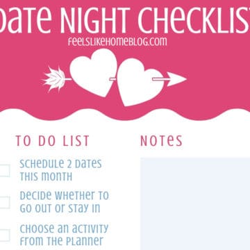 A close up of a printable date night checklist