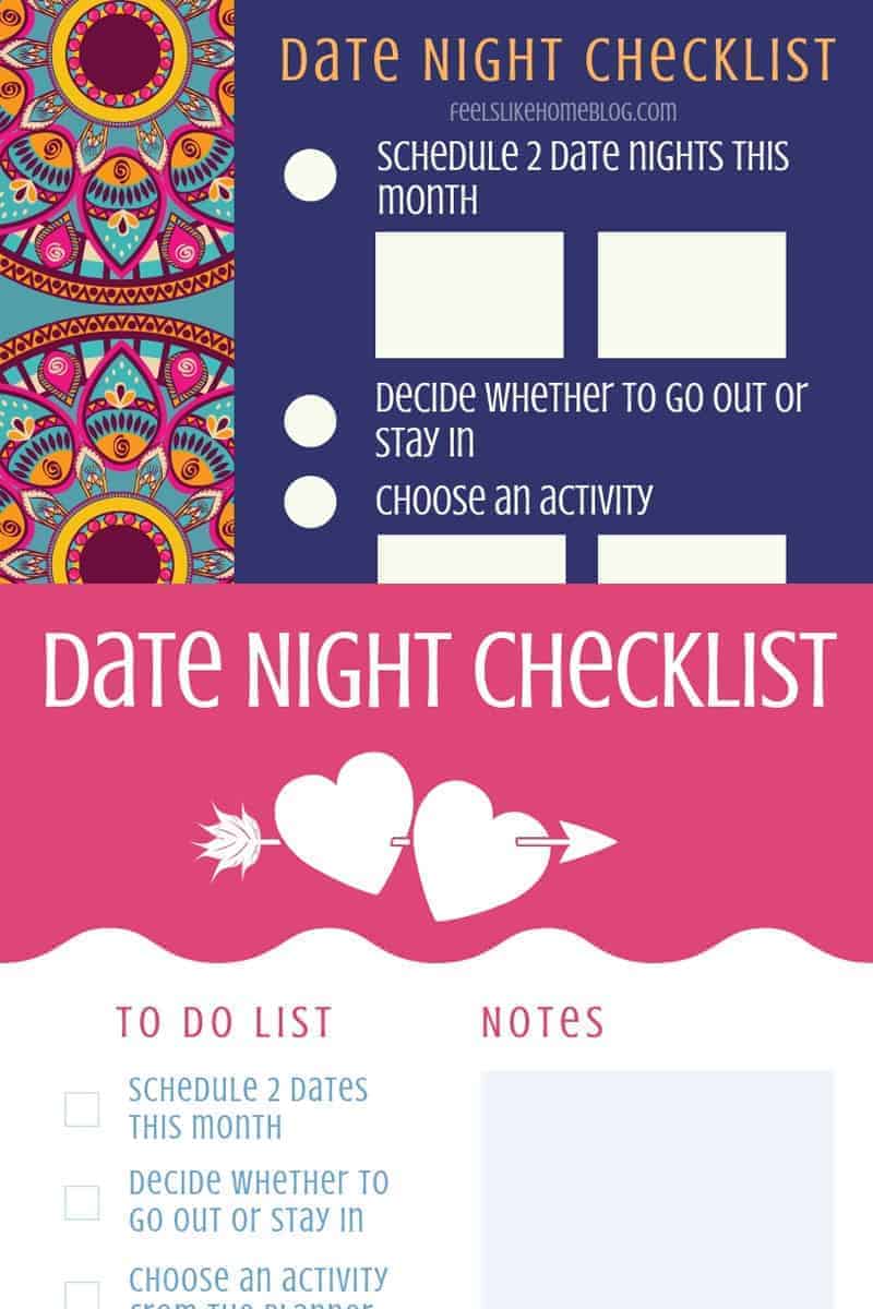 Free Printable Date Night Checklist | Feels Like Home™