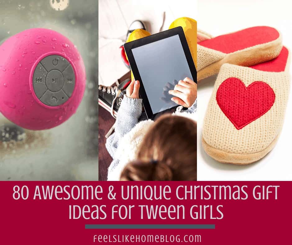 A collage of Christmas gifts for tween girls with the title \"Awesome & Unique Christmas Gift Ideas for Tween Girls\"