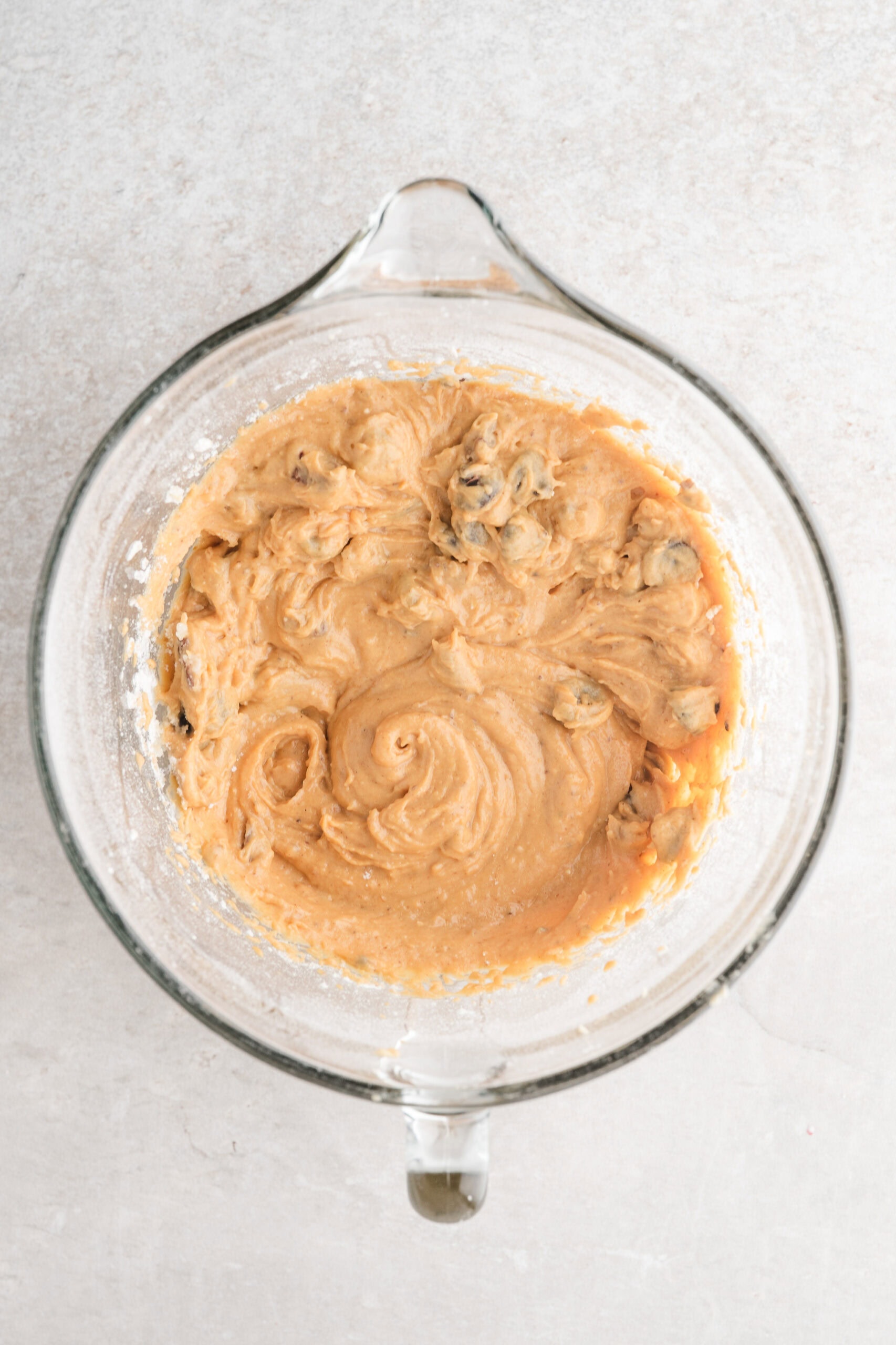 Batter all mixed up ready to cook on the griddle