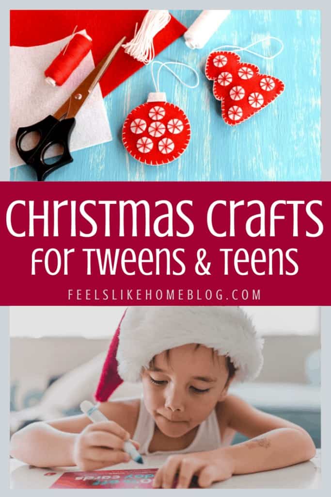 A collage of Christmas crafts for teens