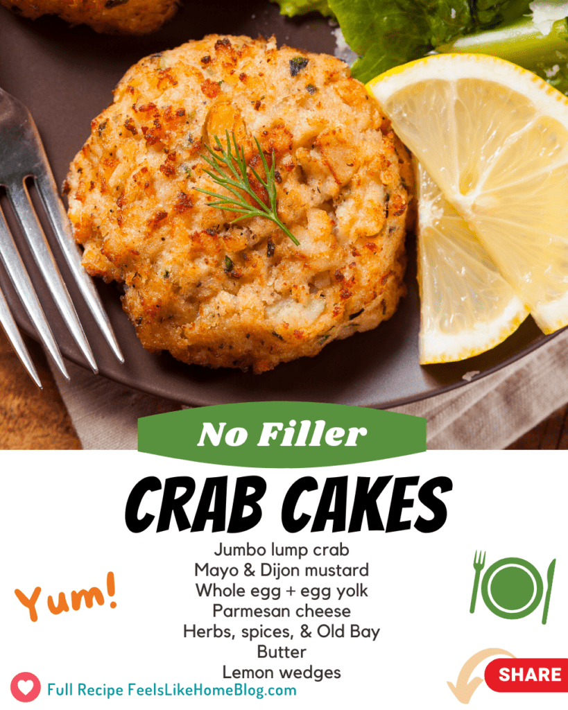 Maryland Crab Cakes with No Filler - Low Carb & Bariatric Friendly Recipe