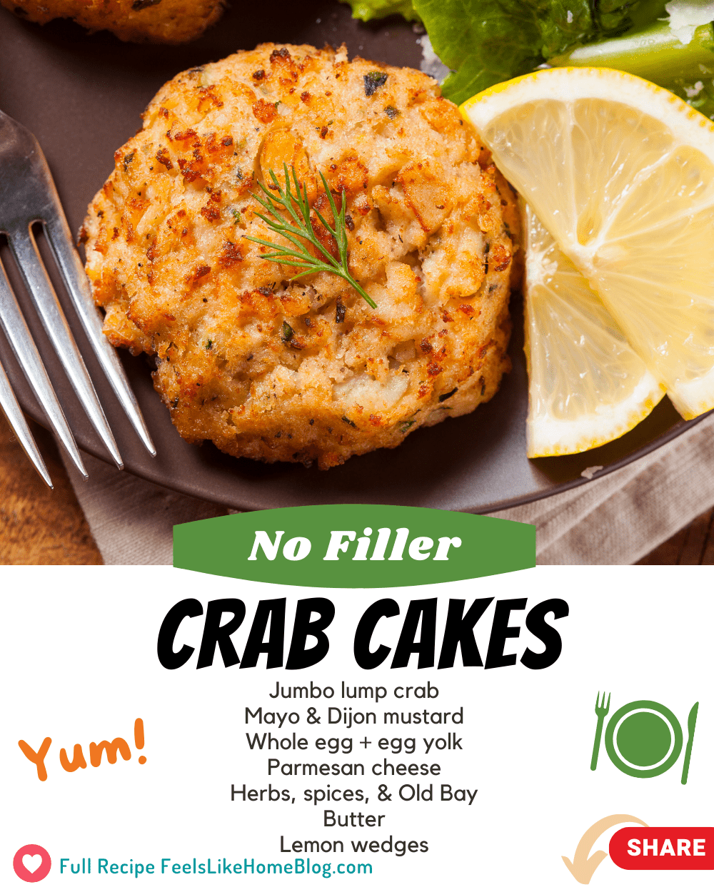 Maryland Crab Cakes with No Filler - Low Carb & Bariatric Friendly Recipe