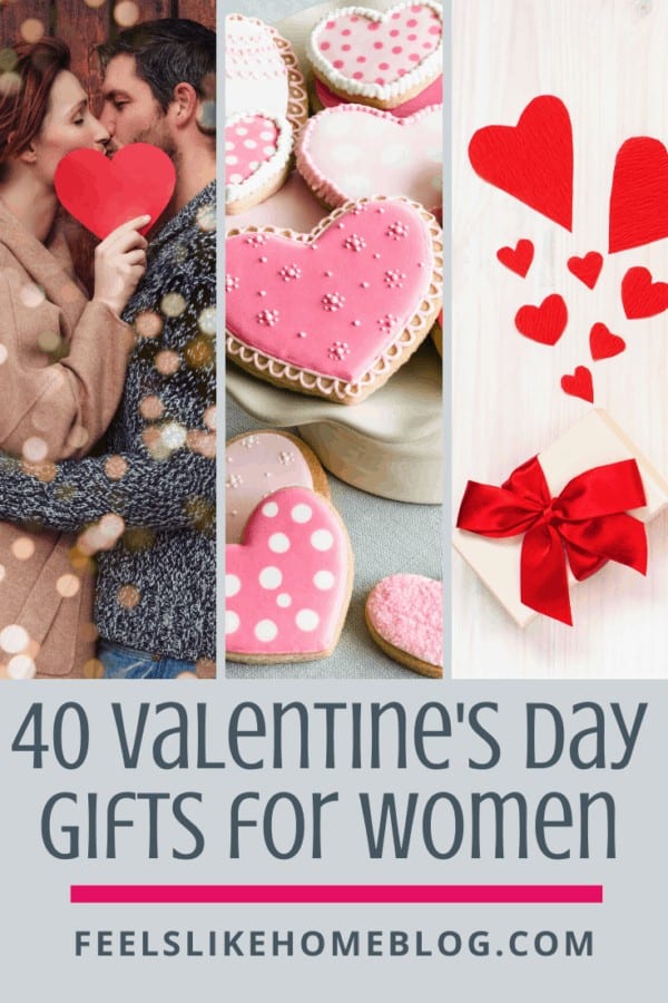 Collage of Valentine\'s Day gift ideas for women