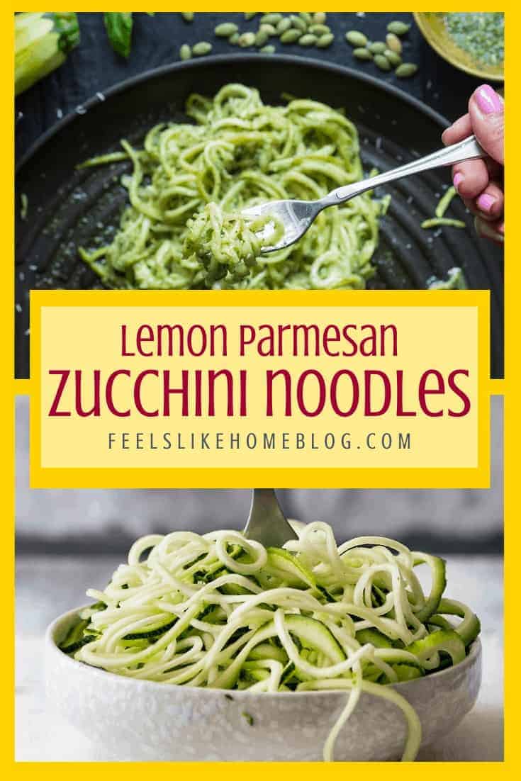 Lemon Zucchini Noodles with Garlic & Parmesan