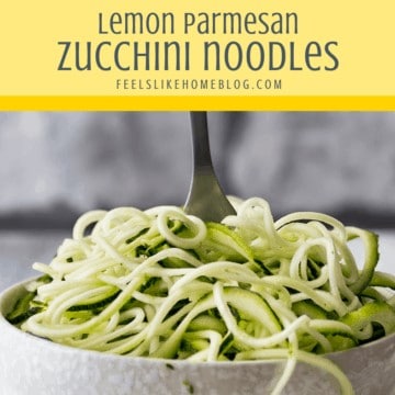 A bowl of zucchini noodles