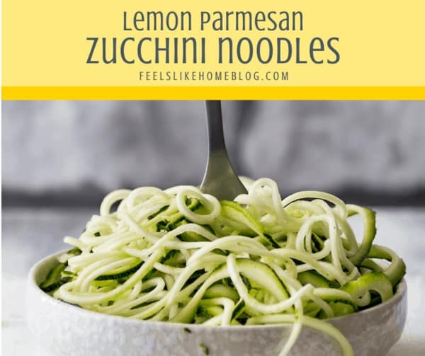 A bowl of zucchini noodles