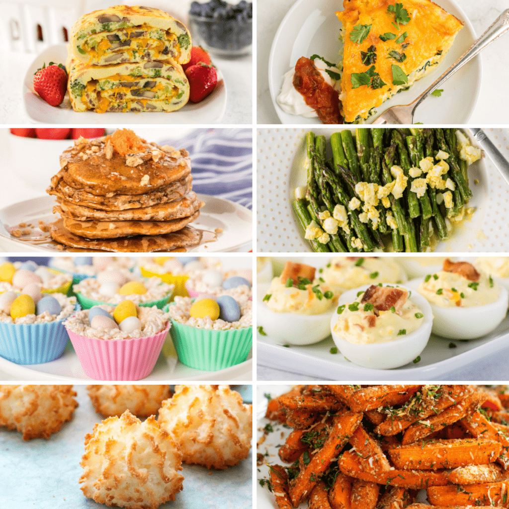 a collage of recipes for Easter dinner