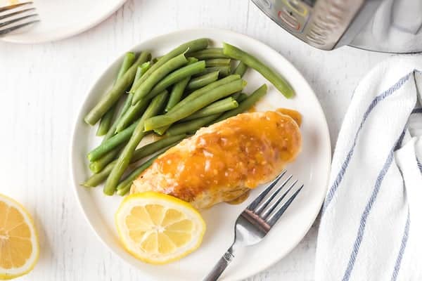 one serving of Instant Pot lemon chicken