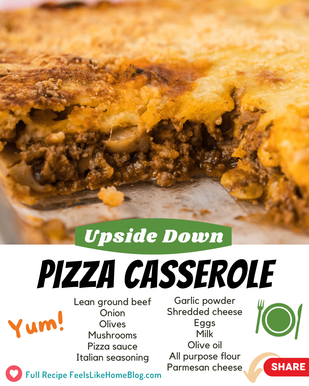 Upside Down Pizza Casserole The Best Popover Pizza Recipe