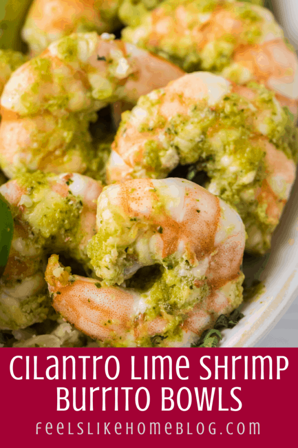 close up of cilantro lime shrimp 