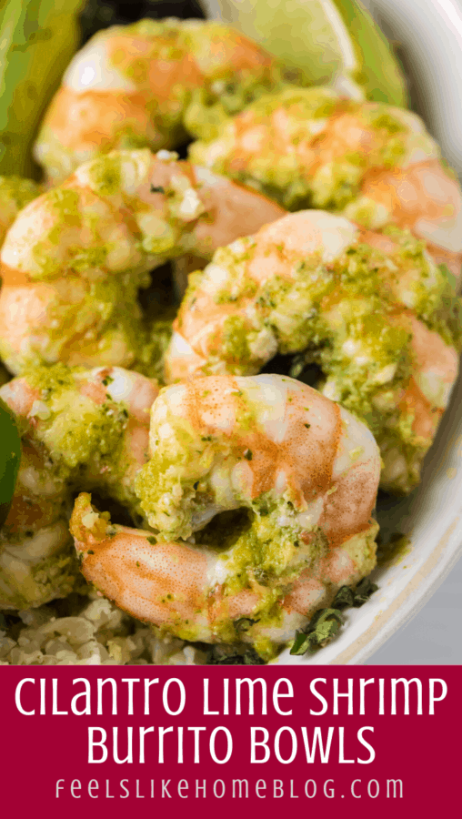 close up of cilantro lime shrimp