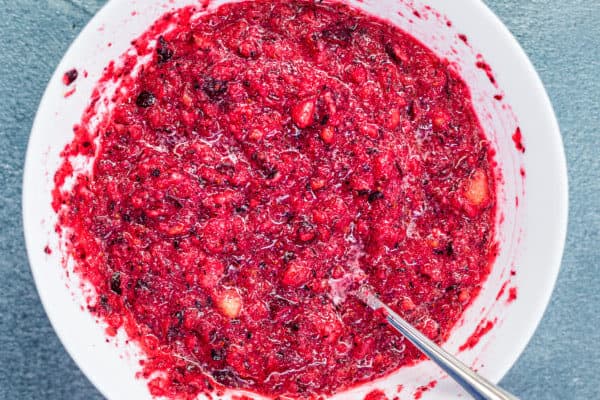cranberry mixture with pineapple and sugar
