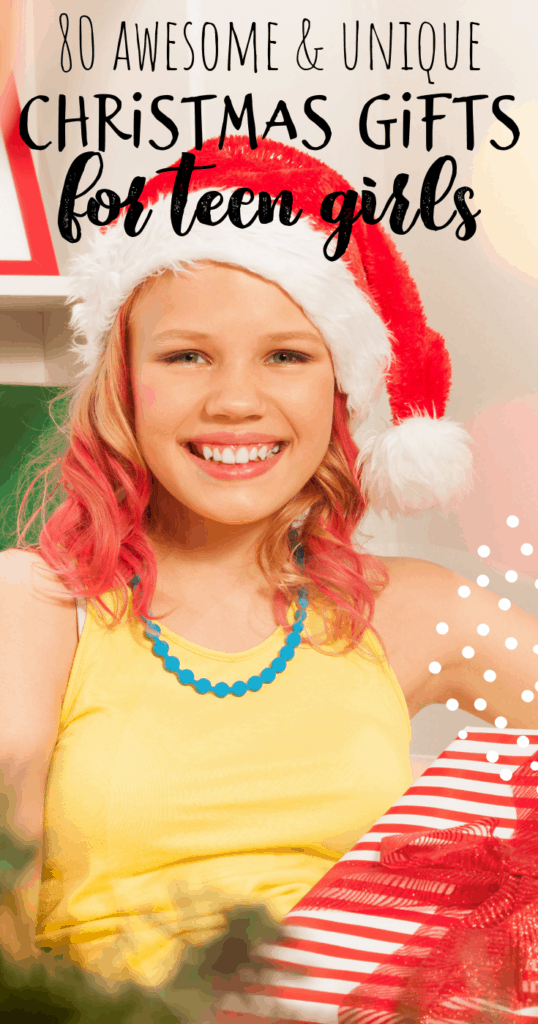a young teen in a Santa hat