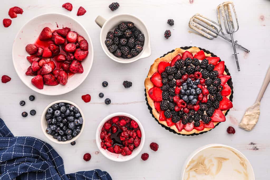 fruit tart with berries