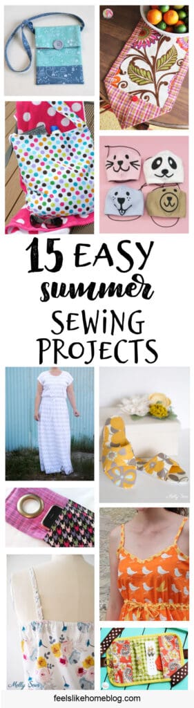 collage of summer sewing projects