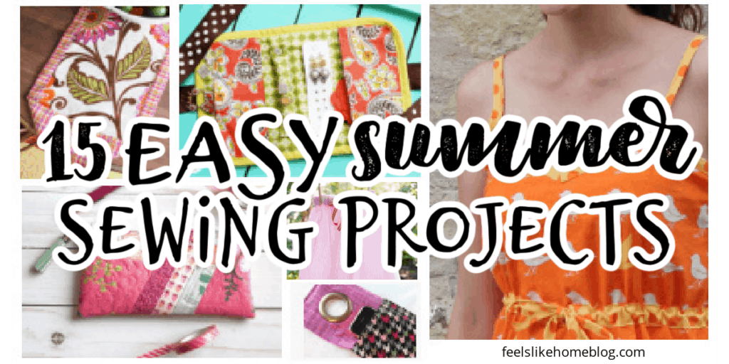 collage of easy summer sewing projects