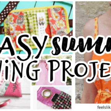 collage of easy summer sewing projects
