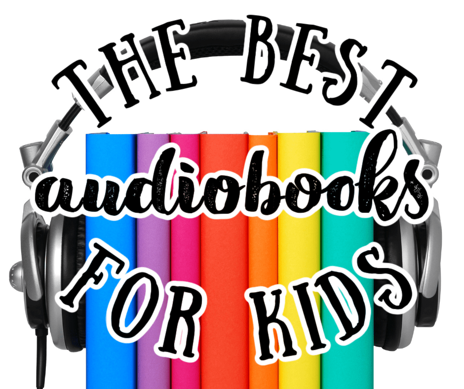 rainbow colored books with headphones