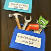 Cute toolbox printable card for Father's Day