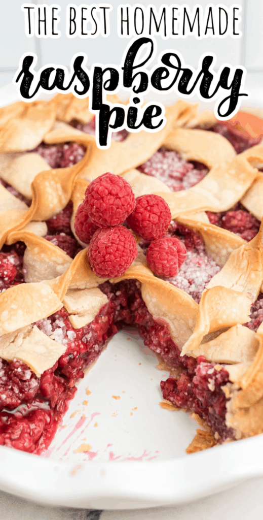 a raspberry pie with one slice missing