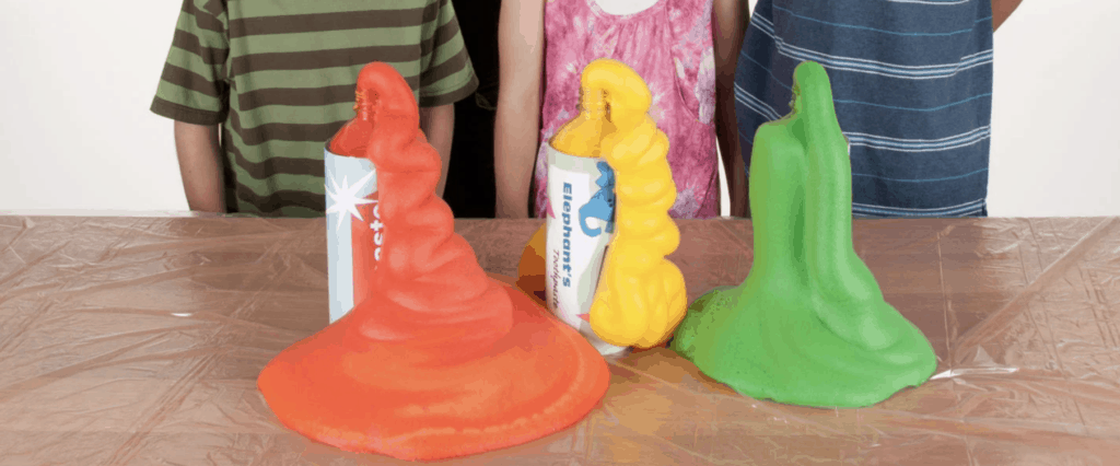 elephant toothpaste on a table