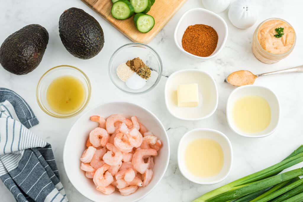 shrimp avocado cucumber appetizer ingredients