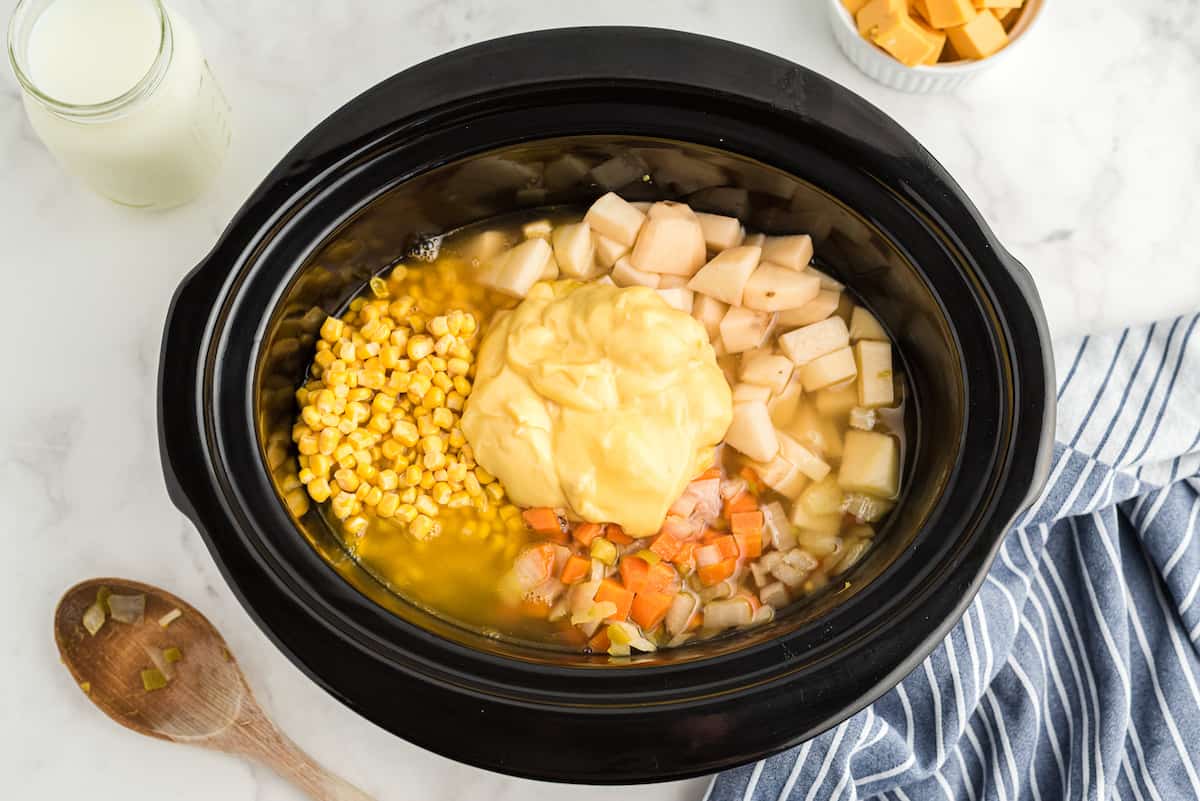 add cream soup to the crockpot