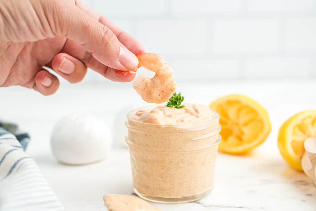 shrimp dipped in cajun remoulade