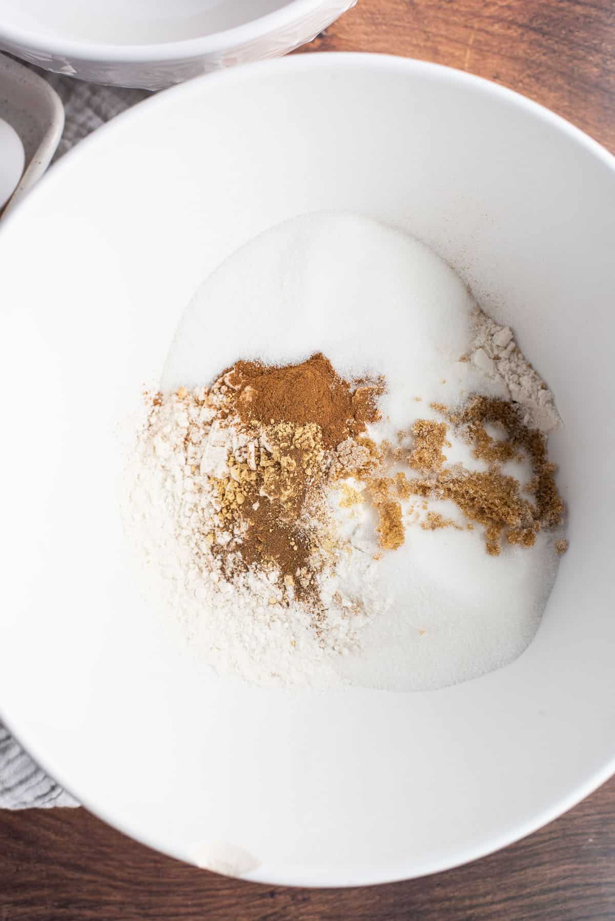 dry ingredients in a mixing bowl