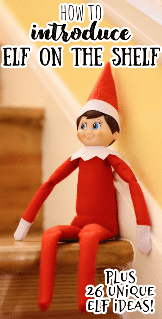 elf on the shelf on the stairs
