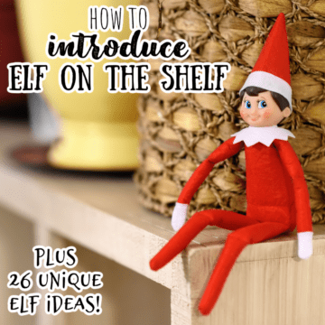elf on the shelf next to a basket