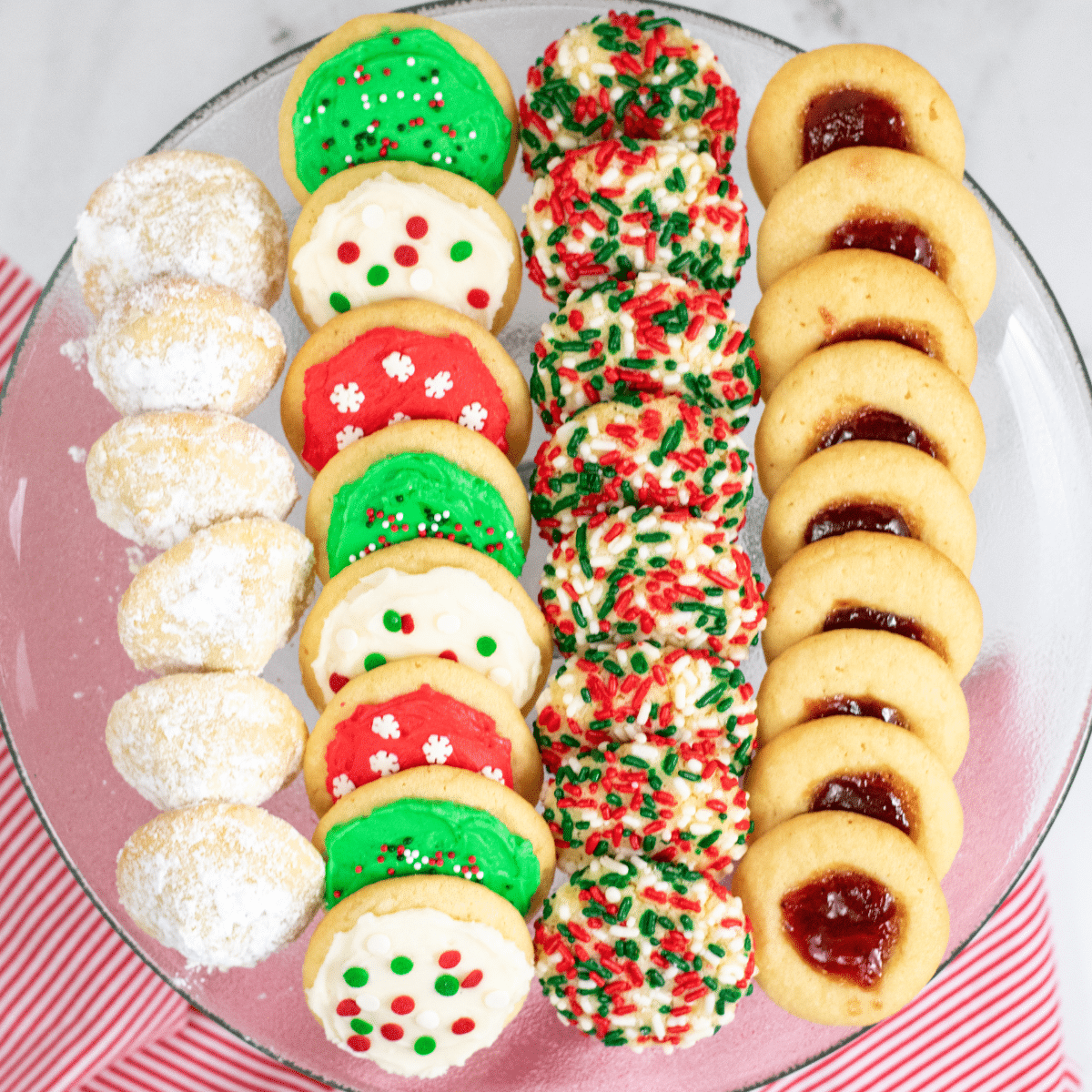 a plate of Christmas sugar cookies
