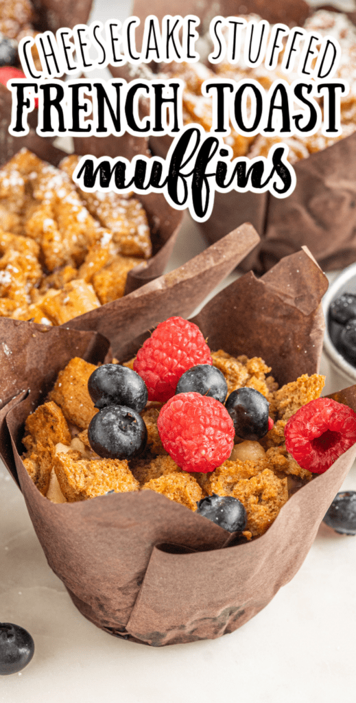 French toast muffin cups topped with fresh berries