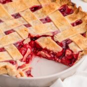 Simple cherry pie with buttery pastry crust