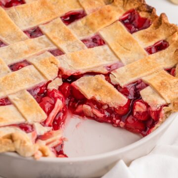 Simple cherry pie with buttery pastry crust