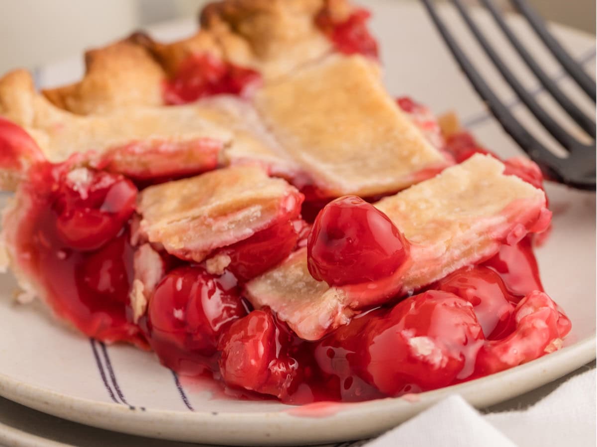 Homemade cherry pie with sweet cherry filling